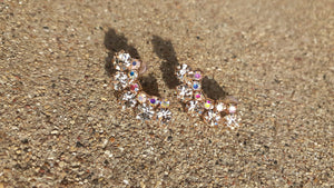 Small Cluster Rhinestone Clip On Earrings Kargo Fresh