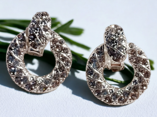 Small Crystal  hoop Clip On Earrings Kargo Fresh