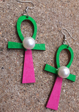 Load image into Gallery viewer, Small Handpainted Ankh Earrings Kargo Fresh
