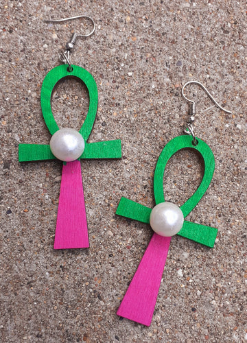 Small Handpainted Ankh Earrings Kargo Fresh