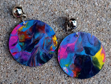 Load image into Gallery viewer, Small Handpainted Design Wooden Clip on Earrings Kargo Fresh
