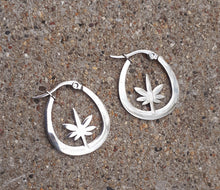 Load image into Gallery viewer, Small Stainless Steel Mary Jane&#39;s Flower Hoop Earrings Kargo Fresh
