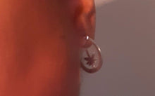 Load image into Gallery viewer, Small Stainless Steel Mary Jane&#39;s Flower Hoop Earrings Kargo Fresh
