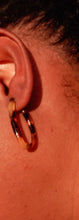 Load image into Gallery viewer, Small Tortoise Brown acrylic hoop Earrings Kargo Fresh
