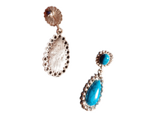 Load image into Gallery viewer, Small faux turqoise dangle earrings Kargo Fresh
