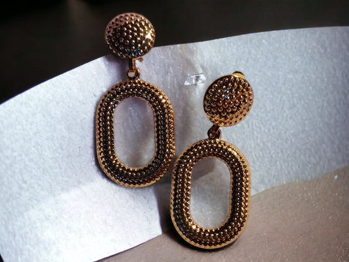 Small gold hammered Hoop Clip On Earrings Kargo Fresh