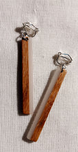 Load image into Gallery viewer, Small lucite and  Natural Wood Clip On Earrings Kargo Fresh
