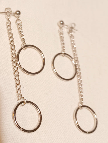 Small minimalist 3d hoop and chain earrings Kargo Fresh