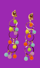 Load image into Gallery viewer, Small neon grapevine dangle clip on earrings Kargo Fresh
