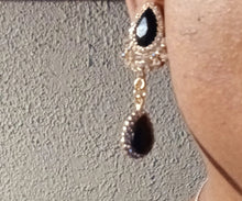 Load image into Gallery viewer, Small rhinestone dangle clip on earrings Kargo Fresh
