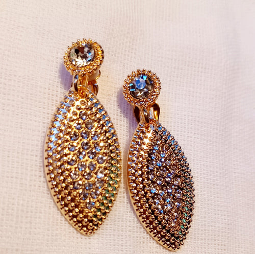 Small  rhinestone dangle clip on earrings Kargo Fresh