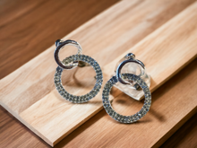 Load image into Gallery viewer, Small rhinestone double hoops Kargo Fresh
