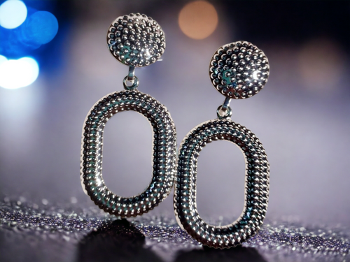 Small silver hammered Hoop Clip On Earrings Kargo Fresh