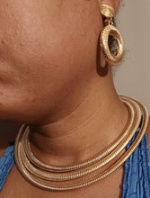 Load image into Gallery viewer, Snake collar necklace and clip on hoops set Kargo Fresh
