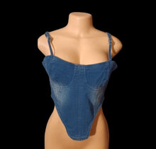 Load image into Gallery viewer, Stretch denim bustier top New L Kargo Fresh
