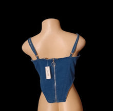 Load image into Gallery viewer, Stretch denim bustier top New L Kargo Fresh
