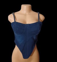 Load image into Gallery viewer, Stretch denim bustier top New M Kargo Fresh
