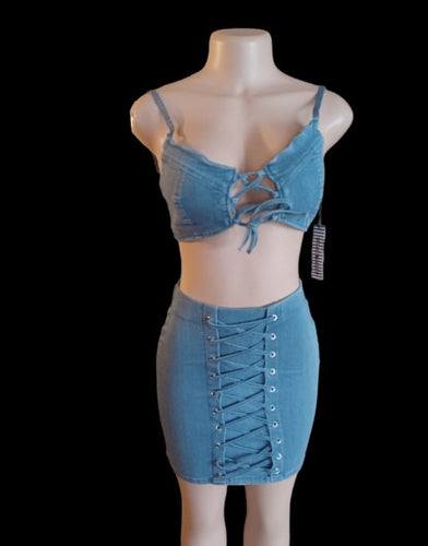 Stretch denim skirt set Small Kargo Fresh