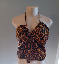 Load image into Gallery viewer, Stretch velvet leopard print halter top new 2xl Kargo Fresh
