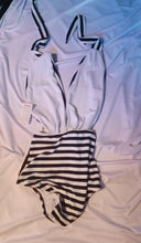 Load image into Gallery viewer, Striped Halter 1 piece swimsuit S Kargo Fresh
