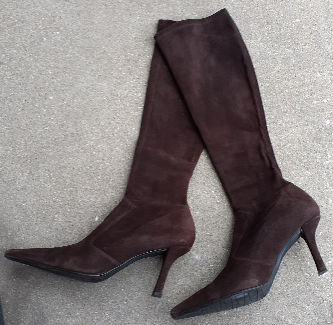 Stuart Weitzman Tall Brown Suede Boots Size 8 Kargo Fresh