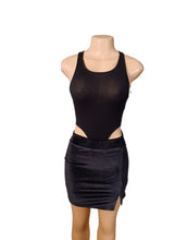 Load image into Gallery viewer, Tank bodysuit and velvet mini skirt set NEW SMALL Kargo Fresh
