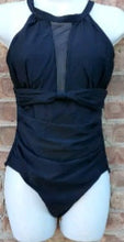 Load image into Gallery viewer, Tempt Me Black Halter 1 piece Swimsuit Size Small Kargo Fresh
