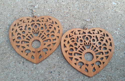 The Big Heart Wooden Earrings Kargo Fresh