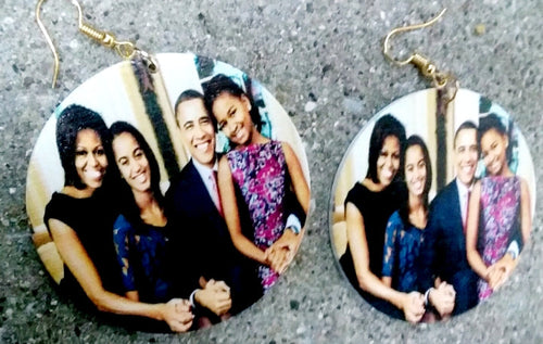 The Obama Family Wooden Earrings Kargo Fresh