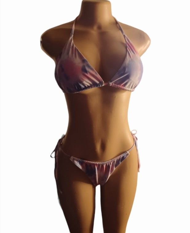 Tie dye strappy bikini new L Kargo Fresh