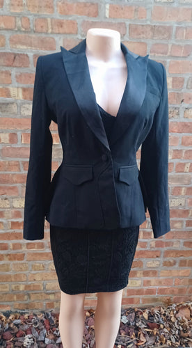 Tracy Reese  Black Knit Midi Dress and blazer  Size 4 Kargo Fresh