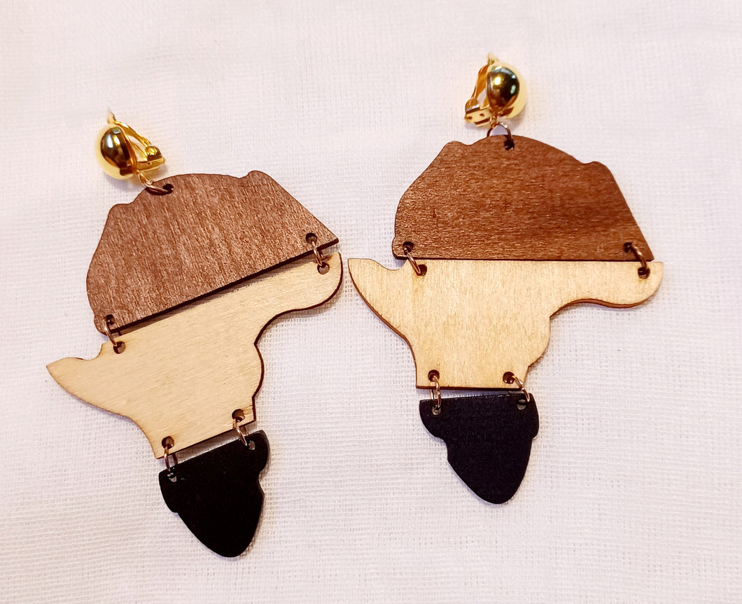 Tri color Africa Clip on earrings Kargo Fresh