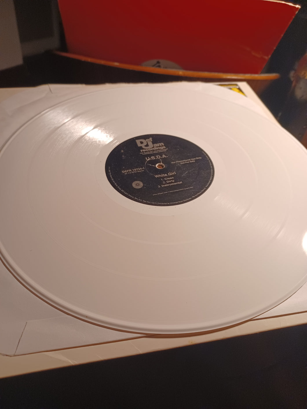 USDA White Girl Promo vinyl 2007 White Vinyl New Kargo Fresh