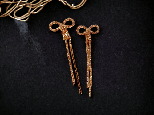 Unique rhinestone bow clip on earrings Kargo Fresh