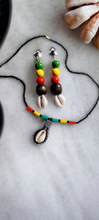 Load image into Gallery viewer, Unique vintage cowrie necklace and clip on earrings Kargo Fresh
