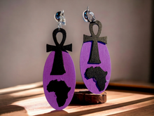 Load image into Gallery viewer, Unique wooden clip on ankh earrings Kargo Fresh
