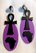 Load image into Gallery viewer, Unique wooden clip on ankh earrings Kargo Fresh
