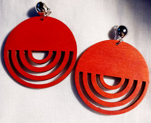 Unique wooden spiral clip on earrings Kargo Fresh
