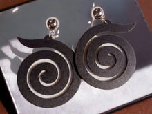 Load image into Gallery viewer, Unique wooden spiral clip on earrings Kargo Fresh
