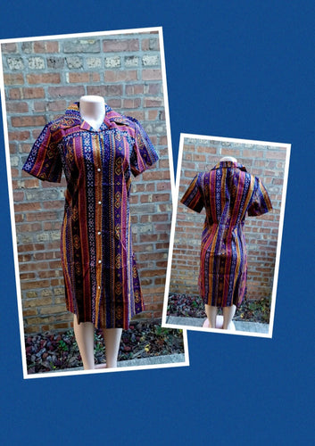 Vintage 1970s cotton midi dress M/L Kargo Fresh