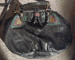 Vintage 1980s  Faux Leather XL Hobo Bag Kargo Fresh