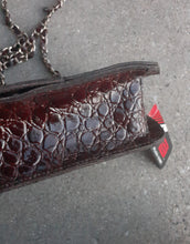 Load image into Gallery viewer, Vintage 1980s Leather Croc Embossed Shoulder Bag Kargo Fresh
