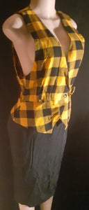 Vintage 1980s S.L Fashion Plaid Rayon Rockabilly Dress Size 8 Kargo Fresh