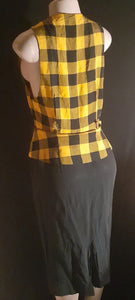 Vintage 1980s S.L Fashion Plaid Rayon Rockabilly Dress Size 8 Kargo Fresh