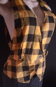 Vintage 1980s S.L Fashion Plaid Rayon Rockabilly Dress Size 8 Kargo Fresh