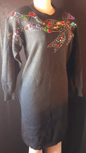 Load image into Gallery viewer, Vintage 1980s Sequin Sweater Dress Size Small Kargo Fresh
