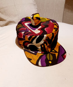 Vintage 1990s Abstract Tall Cadet Hat with ball M/L Kargo Fresh