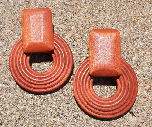 Vintage Abstract Minimalist Wooden Earrings Kargo Fresh