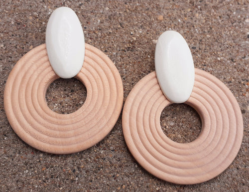 Vintage Abstract Minimalist Wooden Earrings Kargo Fresh