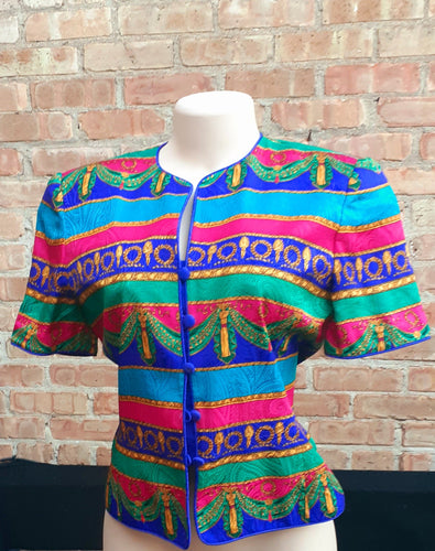 Vintage Adrianna Papell Silk Blazer Size 6 Kargo Fresh